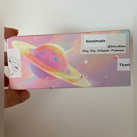 Handmade press on nails. 20 pc. Long coffin shape - Picture 8 of 11